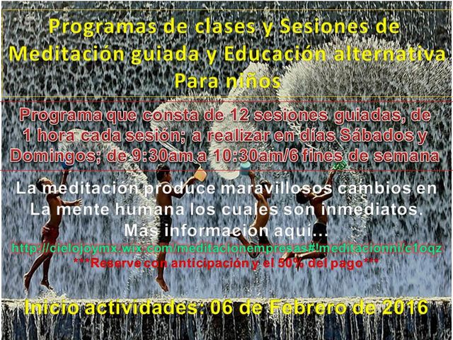 Programa Meditación y Terapia Alternativa para niños y adolescentes